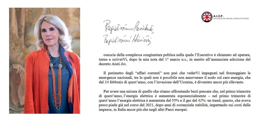 Barbara Cittadini al Governo: “Si intervenga con urgenza per aiutare le strutture di diritto privato a sostenere gli oneri energetici”