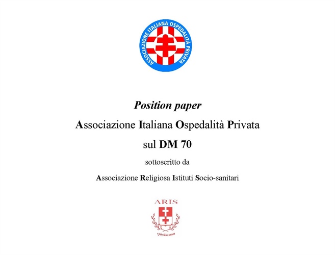 Position paper Aiop sul DM 70